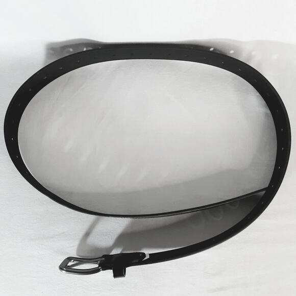 Guatemala Unisex Black Man-Made Leather Belt Large Waist Punch Holes Throughout - Picture 6 of 12